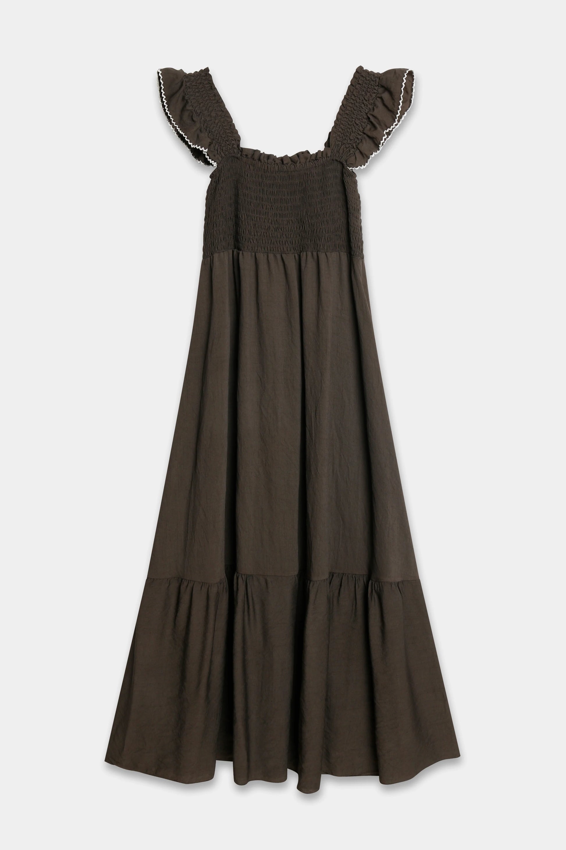 Vestido Largo Vivian marrón completo - vestido largo versátil - Naiala Moda